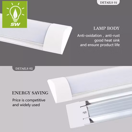Eco-a 2/4/5FT 20W/40W/60W 워크샵 IP20 LED 천장 조명 LED 스트립 조명